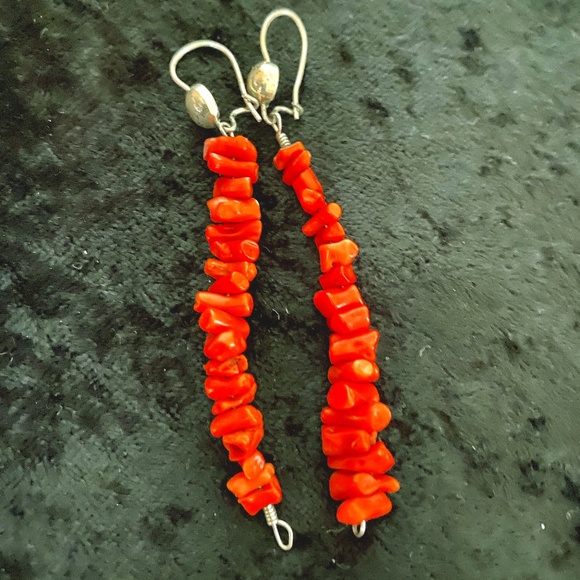 Vintage Authentic Coral Earrings - Picture 1 of 5